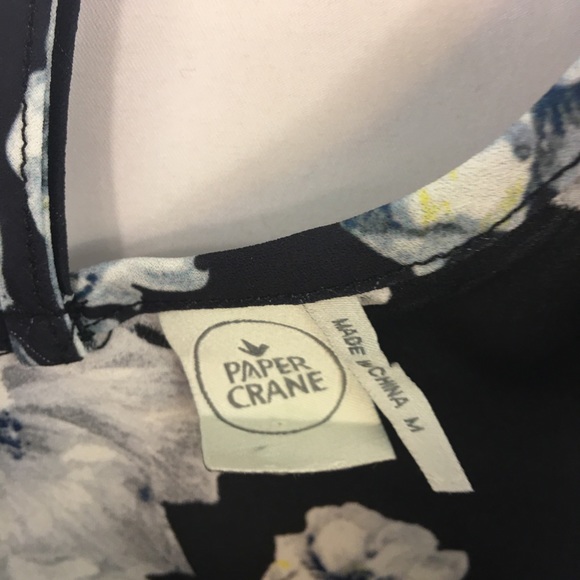 Anthro Paper Crane M Spaghetti Strap Boho Floral - Picture 3 of 4